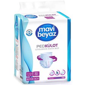 Mavi Beyaz 30 Adet L Emici Külot