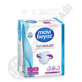 Mavi Beyaz 30 Adet L Emici Külot