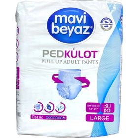 Mavi Beyaz 30 Adet L Emici Külot