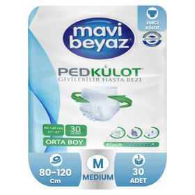 Mavi Beyaz 30 Adet M Emici Külot