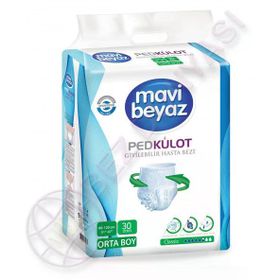 Mavi Beyaz 30 Adet M Emici Külot
