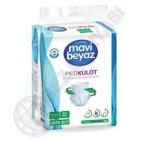 Mavi Beyaz 30 Adet M Emici Külot