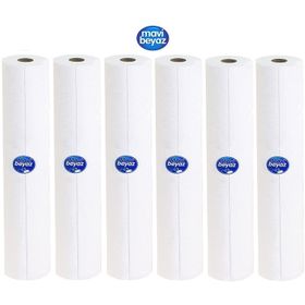 Mavi Beyaz 50x25 cm 50 Metre 6'lı Hasta Muayene Masa Örtüsü
