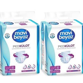 Mavi Beyaz 60 Adet Large Büyük Ped Emici Külot Hasta Bezi