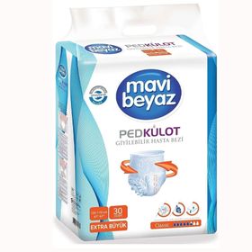 Mavi Beyaz 90 Adet XL Ekstra Büyük Ped Emici Külot Hasta Bezi