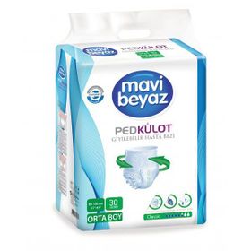 Mavi Beyaz Orta Boy Medium 120 Adet Ped Külot Hasta Bezi