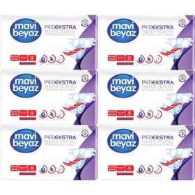 Mavi Beyaz Ped Ekstra Tekstil Yüzeyli Bel Bantlı XL 6x30 180 Adet Yetişkin Hasta Bezi