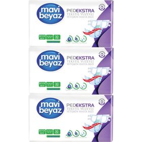 Mavi Beyaz Ped Ekstra Tekstil Yüzeyli Büyük 90 Adet Yetişkin Bel Bantlı Hasta Bezi
