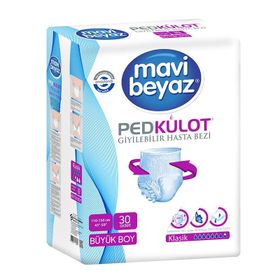 Mavi Beyaz Ped Külot 30 Adet Large Hasta Bezi
