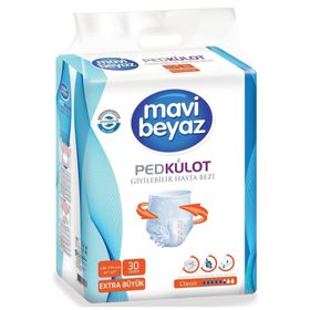 Mavi Beyaz Ped Külot 30 Adet Large Hasta Bezi