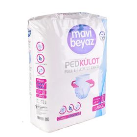 Mavi Beyaz Ped Külot L 30 Adet Hasta Bezi