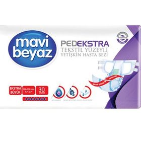 Mavi Beyaz Pedekstra 30'lu Xlarge Tekstil Yüzeyli Yetişkin Hasta Bezi