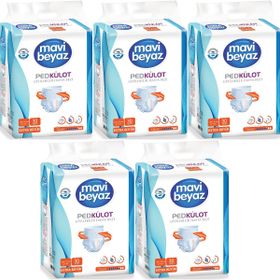 Mavi Beyaz XL Ekstra Büyük 150 Adet Ped Emici Külot Hasta Bezi