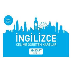 Mavi Kelebek Yayınları - İngilizce Kelime Öğreten Kartlar Mavi Kutu Sharp-Z
