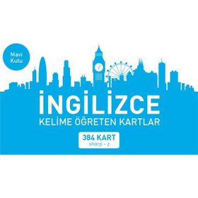 Mavi Kelebek Yayınları - İngilizce Kelime Öğreten Kartlar Mavi Kutu Sharp-Z