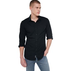Mavi M0210294-900 Siyah Erkek Fitted Uzun Kol Gömlek