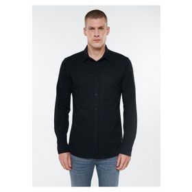 Mavi M0210294-900 Siyah Erkek Fitted Uzun Kol Gömlek