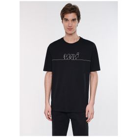 Mavi M0610254-900 Siyah Logo Baskılı Erkek T-shirt