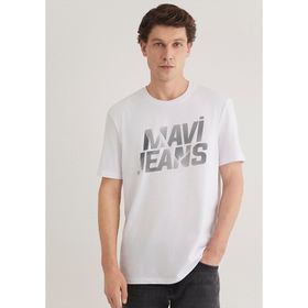 Mavi M0610260-620 Beyaz Erkek Mavi Logo T-Shirt Logo T-Shirt