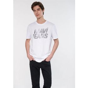 Mavi M0610260-620 Beyaz Erkek Mavi Logo T-Shirt Logo T-Shirt
