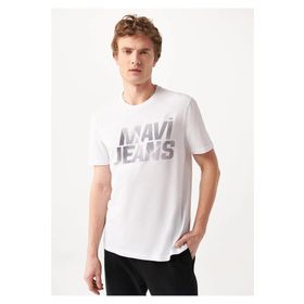 Mavi M0610260-620 Beyaz Erkek Mavi Logo T-Shirt Logo T-Shirt