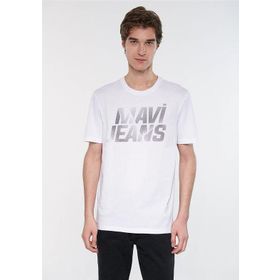 Mavi M0610260-620 Beyaz Erkek Mavi Logo T-Shirt Logo T-Shirt