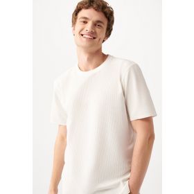 Mavi M0610277-70054 Bisiklet Yaka Normal Kalıp Düz Beyaz Erkek T-Shirt