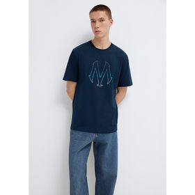 Mavi M0610635-70490 Bisiklet Yaka Regular Fit Baskılı Lacivert Erkek T-shirt