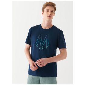 Mavi M0610635-70490 Bisiklet Yaka Regular Fit Baskılı Lacivert Erkek T-shirt
