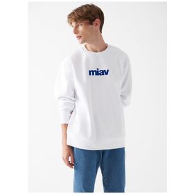 Mavi M0610925-620 Bisiklet Yaka Beyaz Erkek Sweatshirt