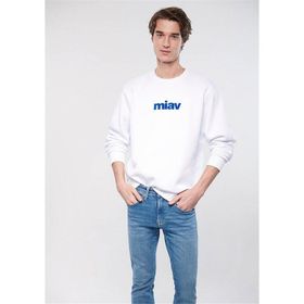 Mavi M0610925-620 Bisiklet Yaka Beyaz Erkek Sweatshirt