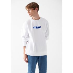 Mavi M0610925-620 Bisiklet Yaka Beyaz Erkek Sweatshirt