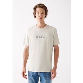 Mavi M0610943-70144 Ay Taşı Beji Regular Mavi Baskılı Erkek T-shirt