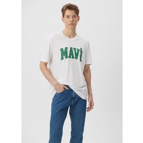 Mavi M0611711-620 Beyaz Loose Mavi Logo Erkek T-shirt