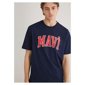 Mavi M0611711-84371 Düz Yaka Düz Koyu Lacivert Erkek T-Shirt