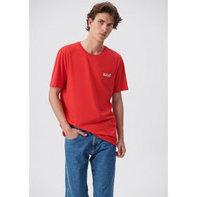 Mavi M066841-33099 Bisiklet Yaka Slim Fit Baskılı Kırmızı Erkek T-Shirt
