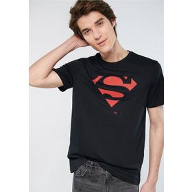 Mavi M066875-900 Superman Bisiklet Yaka Slim Fit Baskılı Siyah Erkek T-shirt