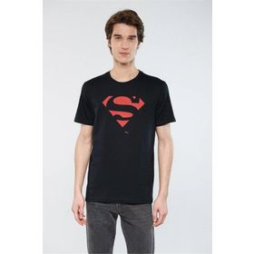 Mavi M066875-900 Superman Bisiklet Yaka Slim Fit Baskılı Siyah Erkek T-shirt