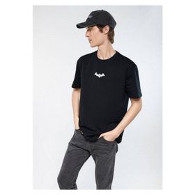 Mavi M066878-900 Batman Bisiklet Yaka Loose Fit Baskılı Siyah Erkek T-shirt