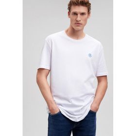 Mavi M067074-620 Bisiklet Yaka Loose Fit Düz Beyaz Erkek T-Shirt