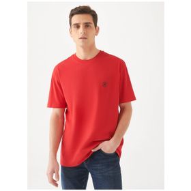 Mavi M067074-70471 Bisiklet Yaka Loose Fit Düz Kırmızı Erkek T-shirt
