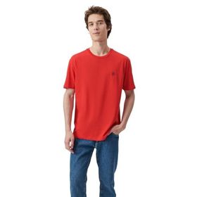 Mavi M067074-70471 Bisiklet Yaka Loose Fit Düz Kırmızı Erkek T-shirt