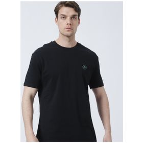 Mavi M067074-900 Logo Bisiklet Yaka Loose Fit Düz Siyah Erkek T-shirt