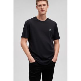 Mavi M067074-900 Logo Bisiklet Yaka Loose Fit Düz Siyah Erkek T-shirt