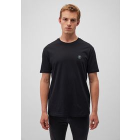 Mavi M067074-900 Logo Bisiklet Yaka Loose Fit Düz Siyah Erkek T-shirt
