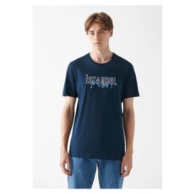 Mavi M067114-34319 Gece Lacivert Erkek İstanbul Baskılı T-Shirt