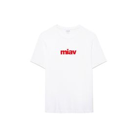 Mavi M067153-622_MİAV Bisiklet Yaka Baskılı Beyaz Erkek T-Shirt