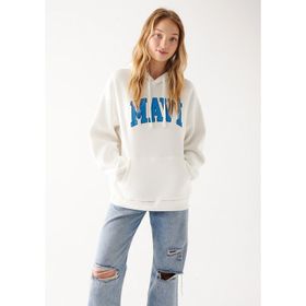 Mavi M1600361-81964 Kapüşon Yaka Ekru Kadın Sweatshirt