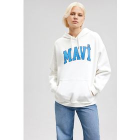 Mavi M1600361-81964 Kapüşon Yaka Ekru Kadın Sweatshirt