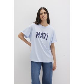 Mavi M1600843-71407 Oversize Kısa Kollu Mavi Kadın T-shirt